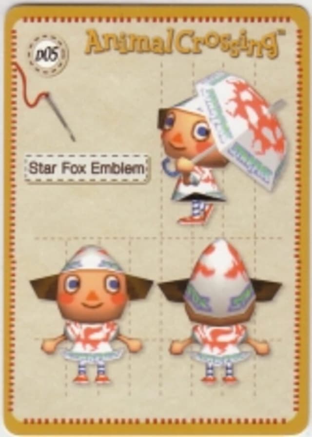 Animal Crossing-e: D05 - Design Card: Star Fox Emblem