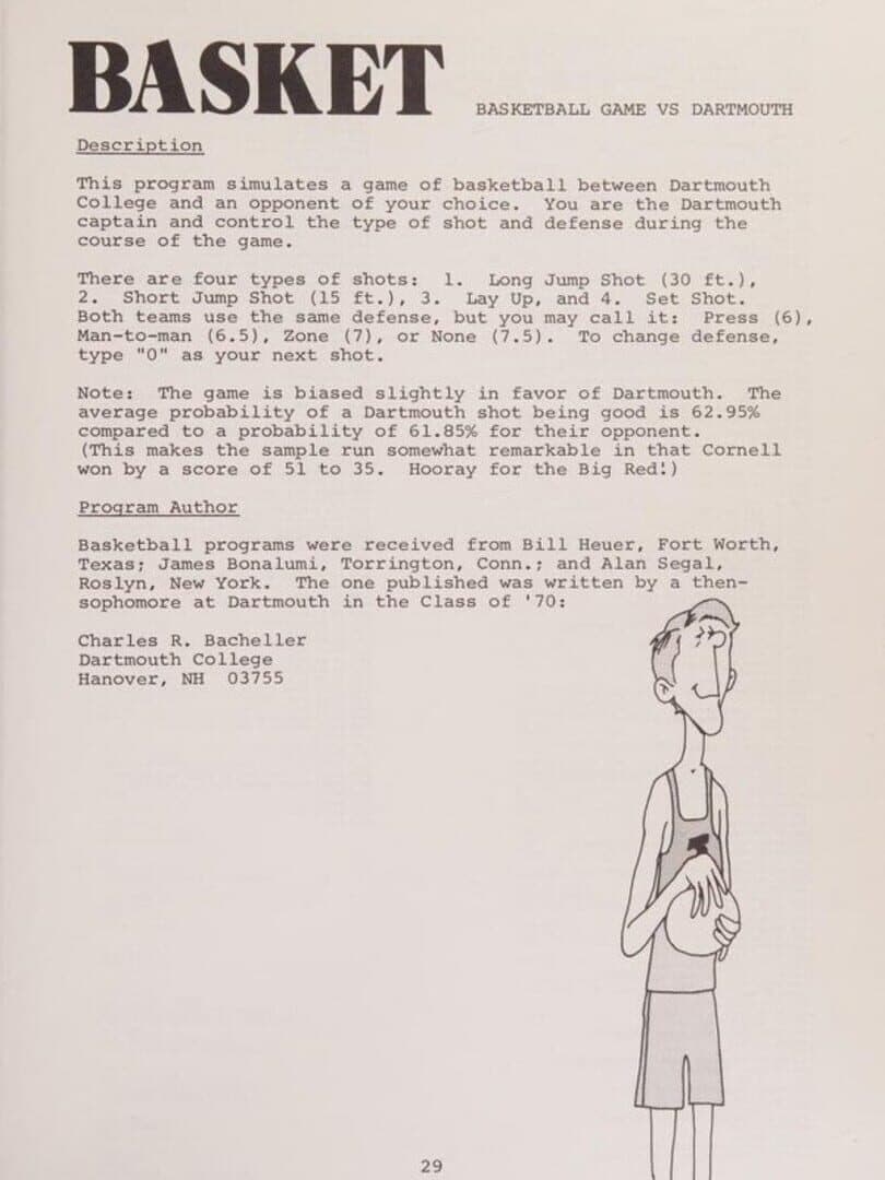 PDP 10 Timesharing Basketball