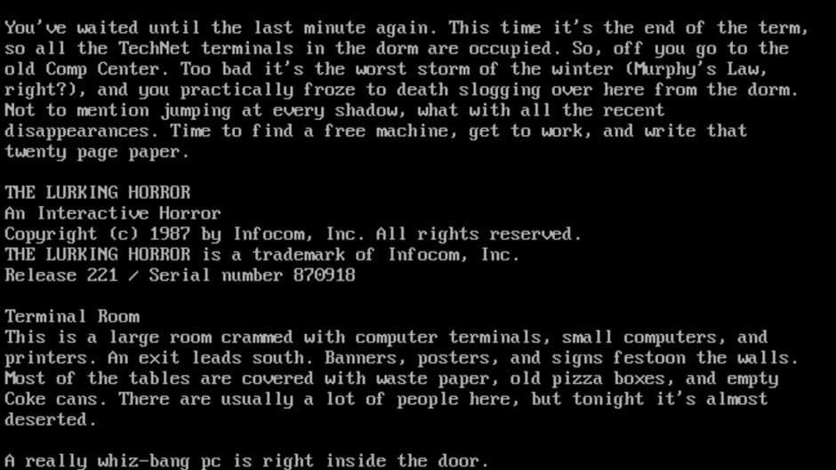 The Lurking Horror screenshot