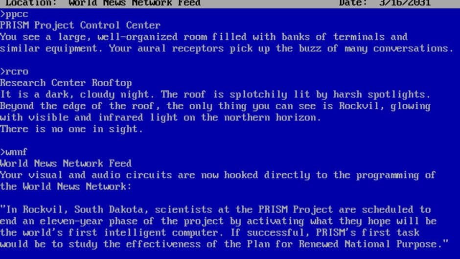 A Mind Forever Voyaging screenshot