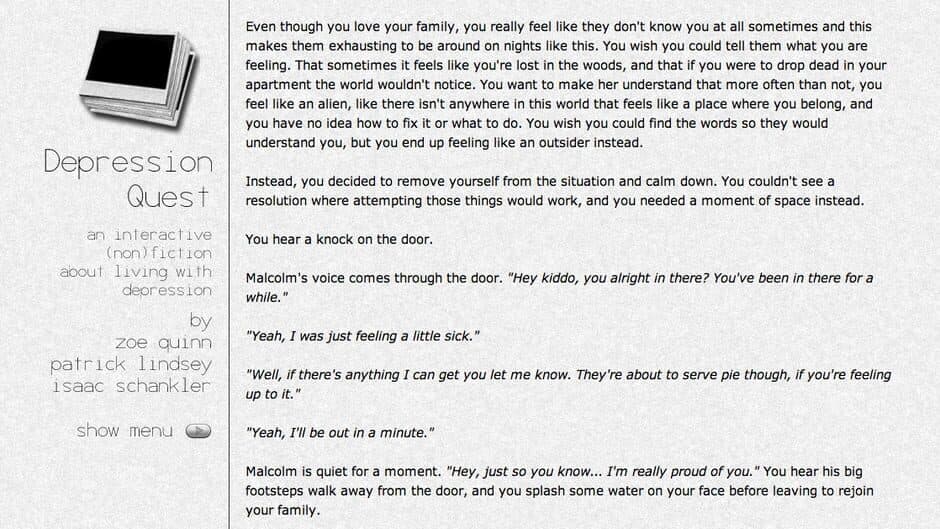 Depression Quest screenshot