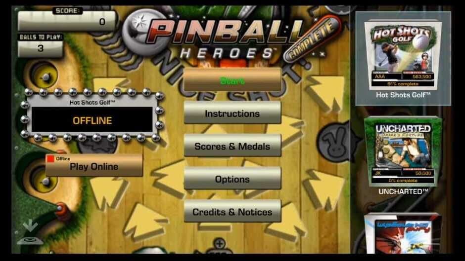 Pinball Heroes: Hot Shots Golf screenshot
