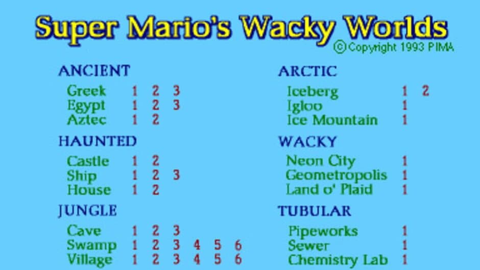 Super Mario's Wacky Worlds screenshot