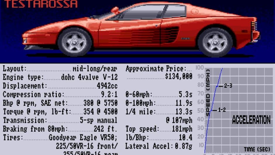 Test Drive II: Car Disk - The Supercars screenshot