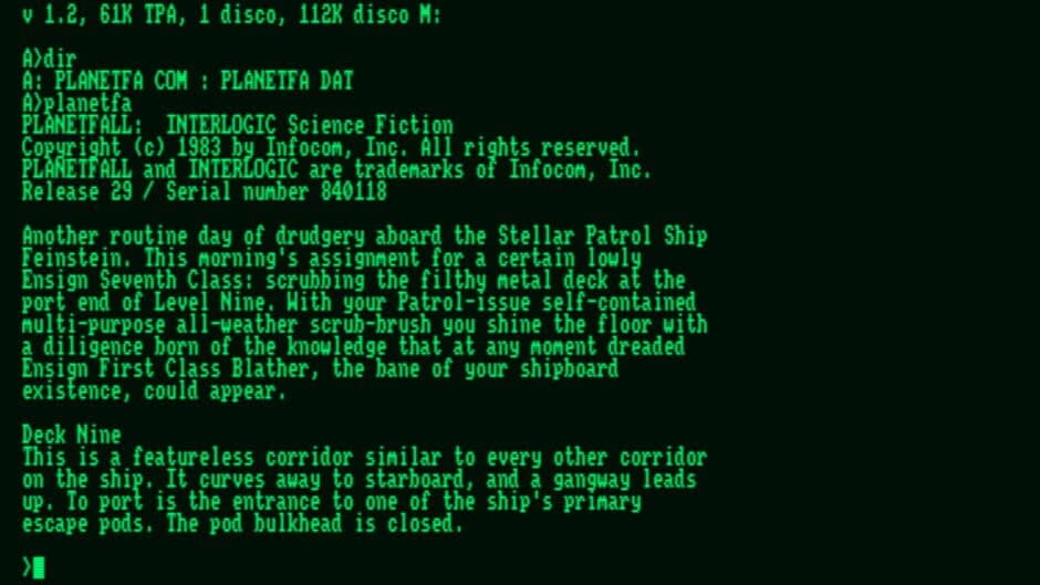 Planetfall screenshot