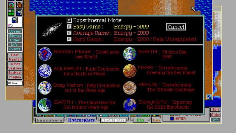 SimEarth: The Living Planet screenshot