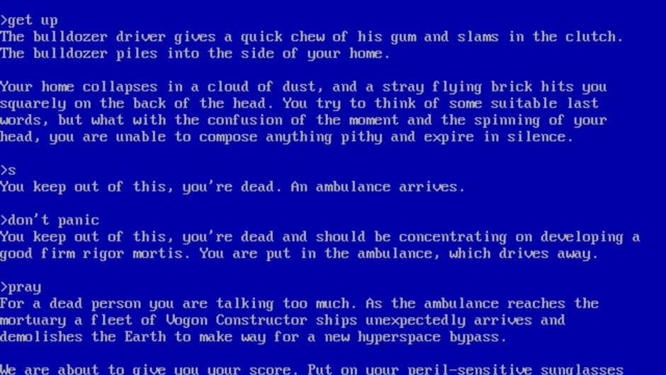 The Hitchhiker's Guide to the Galaxy screenshot