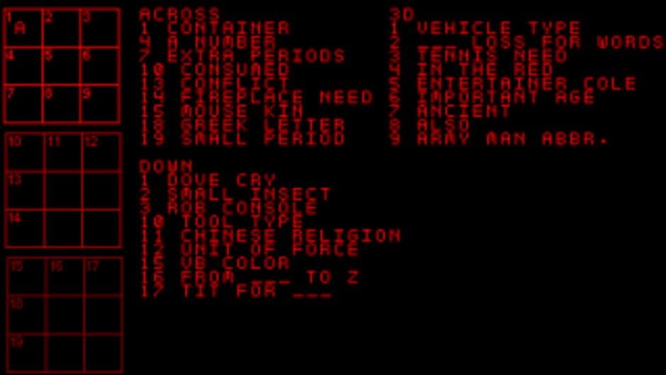 3D Crosswords screenshot