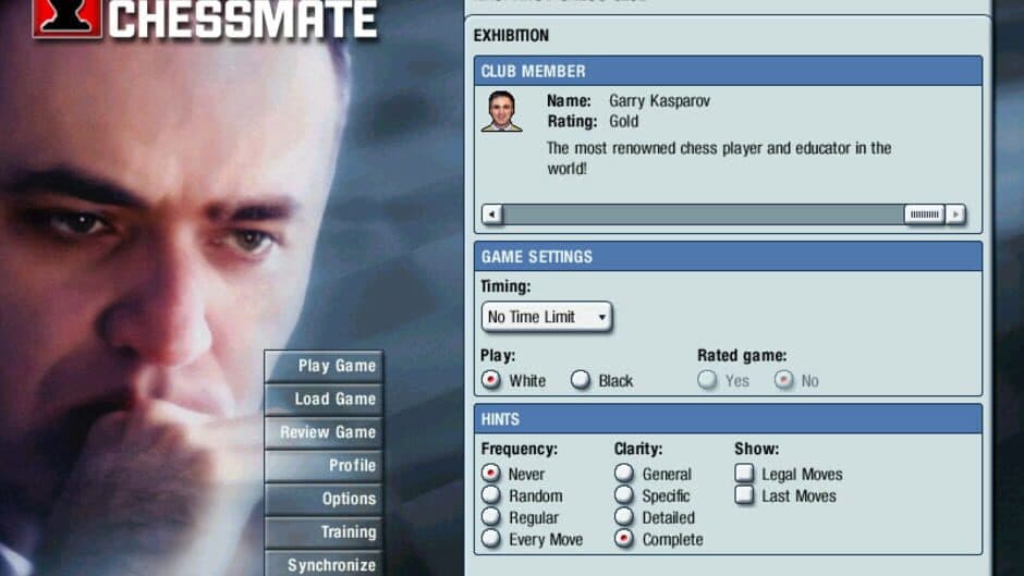 Kasparov Chessmate screenshot