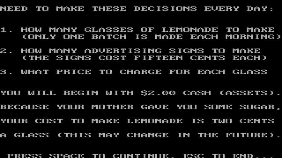 Lemonade Stand screenshot